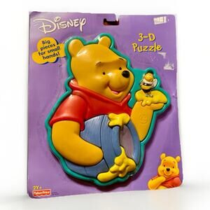 VTG 2002 Fisher-Price Disney 3D Puzzle Winnie the Pooh w/ Honey Pot & Bee NIB